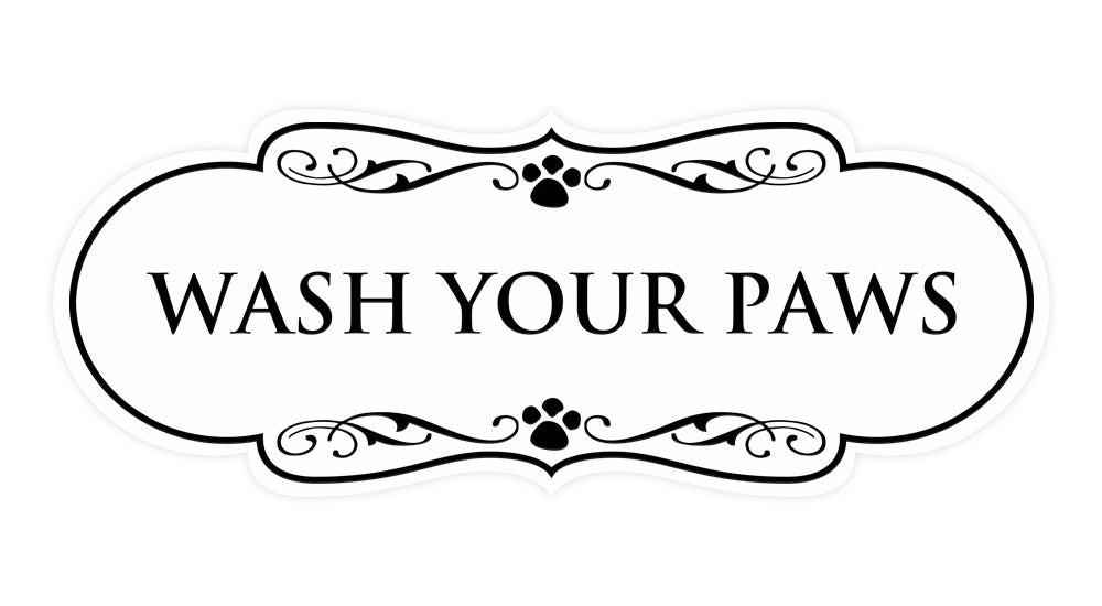 Designer Paws, Wash Your Paws Wall or Door Sign