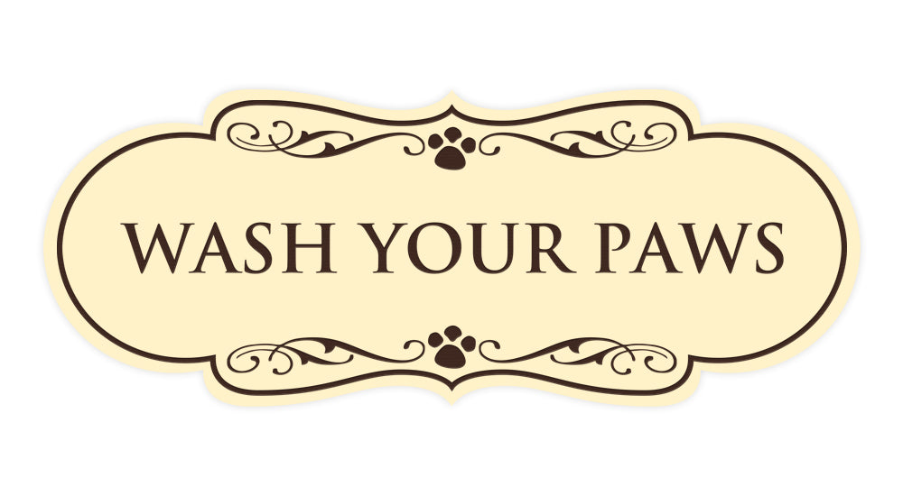 Designer Paws, Wash Your Paws Wall or Door Sign