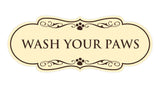 Designer Paws, Wash Your Paws Wall or Door Sign