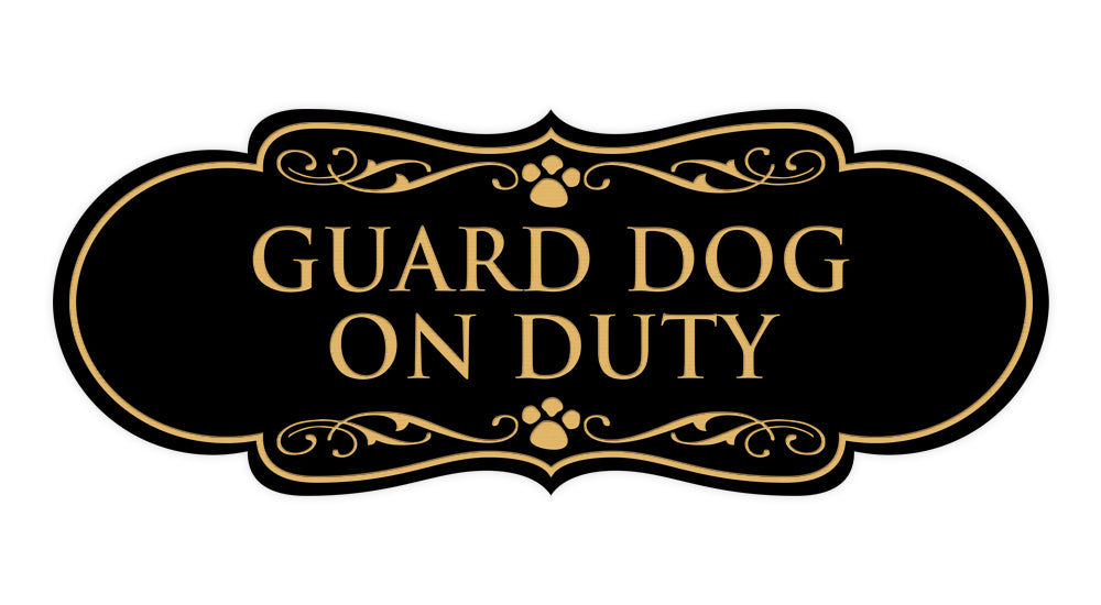 Designer Paws, Guard Dog On Duty Wall or Door Sign