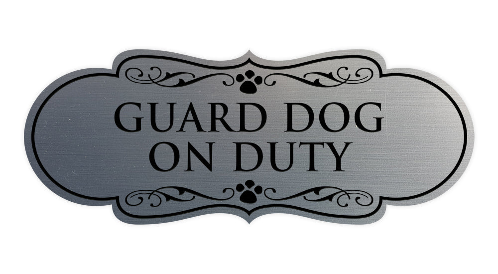 Designer Paws, Guard Dog On Duty Wall or Door Sign