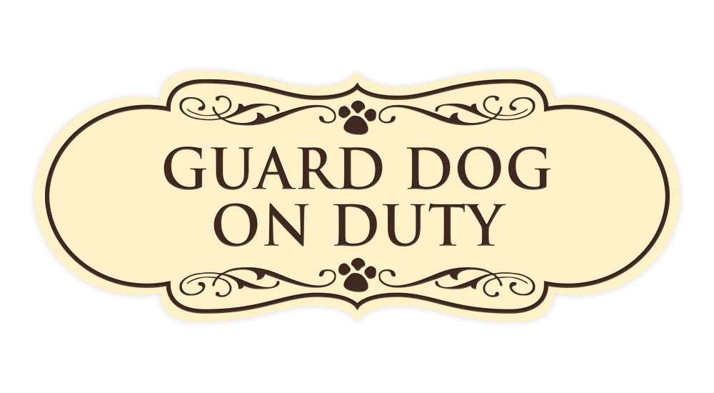 Designer Paws, Guard Dog On Duty Wall or Door Sign
