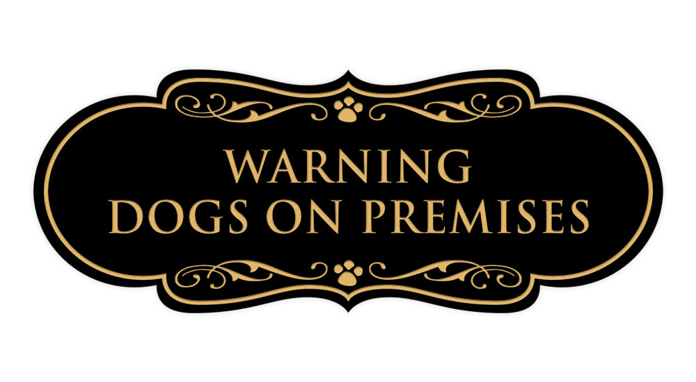 Designer Paws, Warning Dogs on Premises Wall or Door Sign