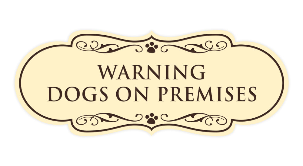 Designer Paws, Warning Dogs on Premises Wall or Door Sign