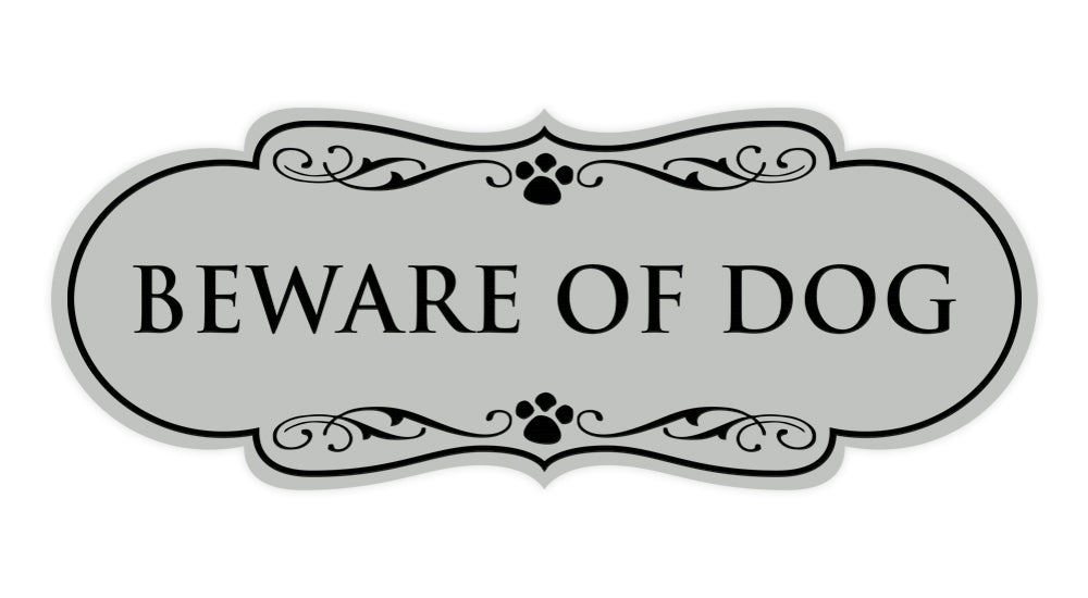 Beware of Dog Wall or Door Sign, Designer Paws Shape