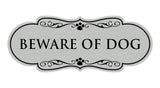 Beware of Dog Wall or Door Sign, Designer Paws Shape