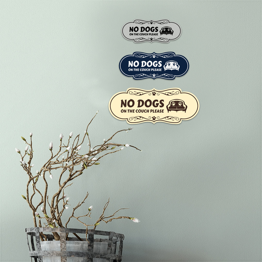 Motto Lita Designer Paws, No Dogs On the Couch Please Wall or Door Sign