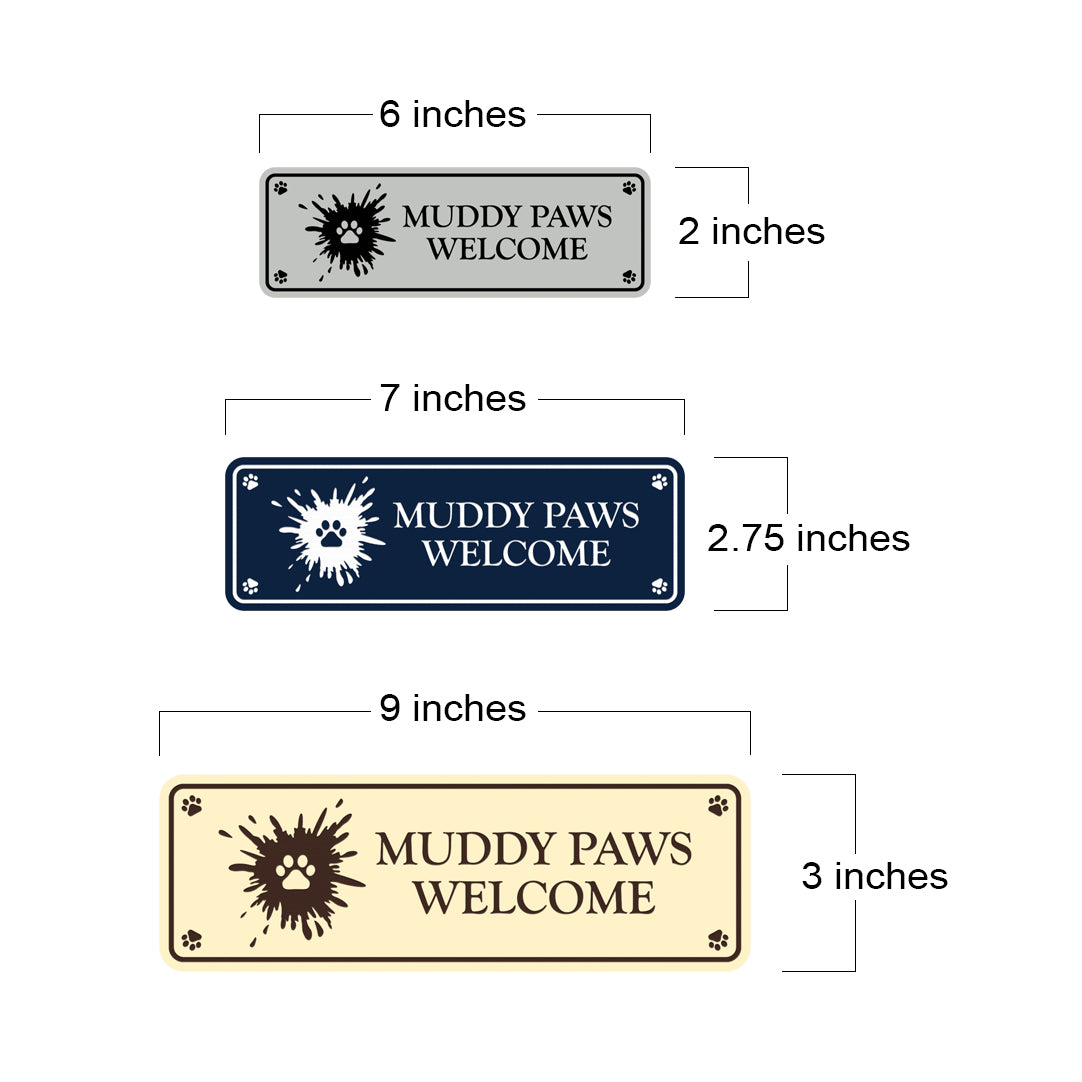 Motto Lita Standard Paws, Muddy Paws Welcome Wall or Door Sign