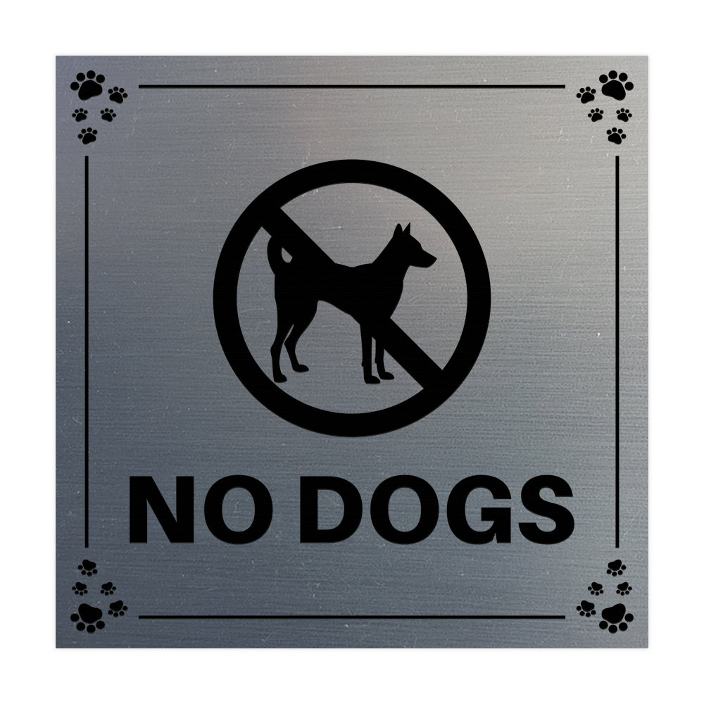 Motto Lita Square Paws No Dogs Wall or Door Sign