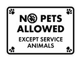 Motto Lita Classic Framed Paws, No Pets Allowed Except Service Animals Wall or Door Sign