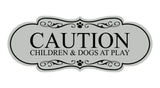 Motto Lita Designer Paws, Caution Children & Dogs at Play Wall or Door Sign