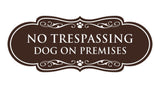 Motto Lita Designer Paws, No Trespassing Dog on Premises Wall or Door Sign