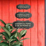 Designer Paws Plus, Levante El Popo De Su Perro Wall or Door Sign | Spanish Colorful Pet Signage