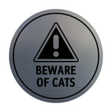 Motto Lita Circle Beware of Cats Wall or Door Sign