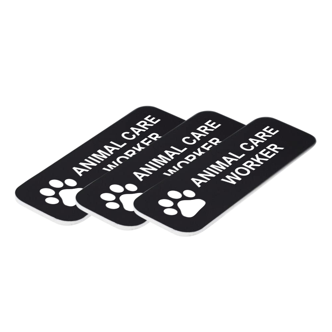 Animal Care Worker 1 x 3" Name Tag/Badge, (3 Pack)
