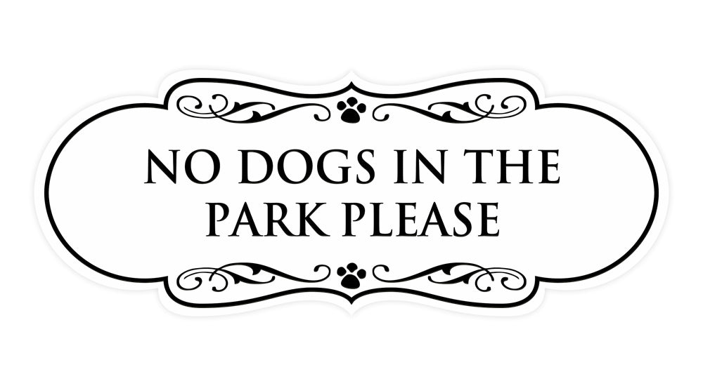 Motto Lita Designer Paws, No Dogs In the Park Please Wall or Door Sign