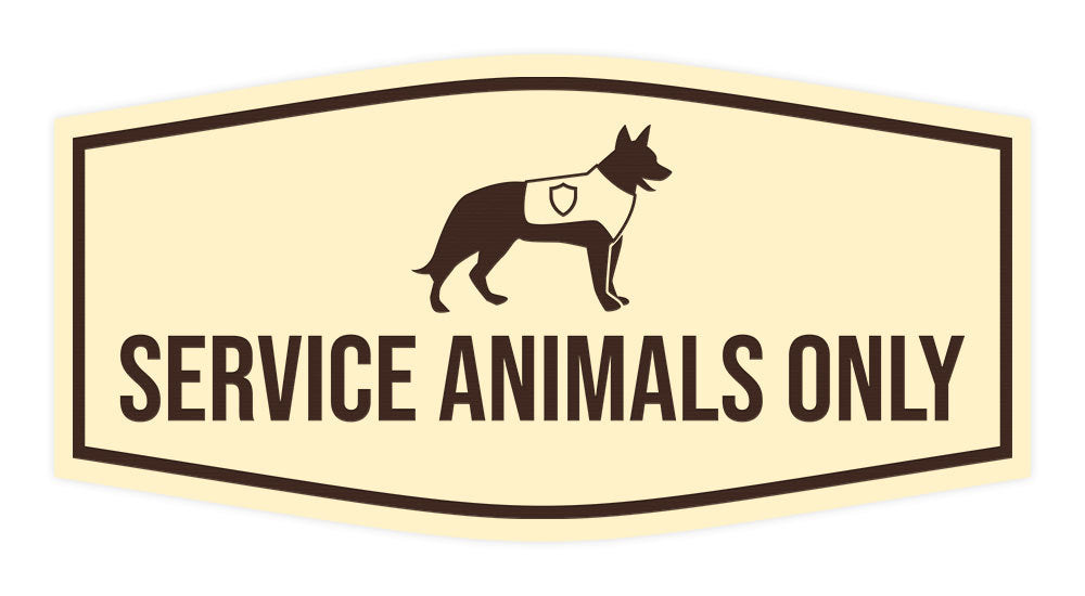 Motto Lita Fancy Service Animals Only Warning Wall or Door Sign