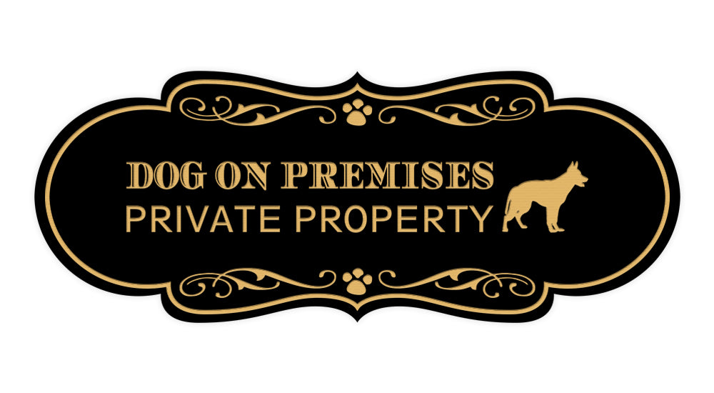 Motto Lita Designer Paws, Dog On Premises Private Property Wall or Door Sign