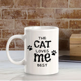 The Cat Loves Me Best 11oz Plastic or Ceramic Coffee Mug | Homely Coffee Cups