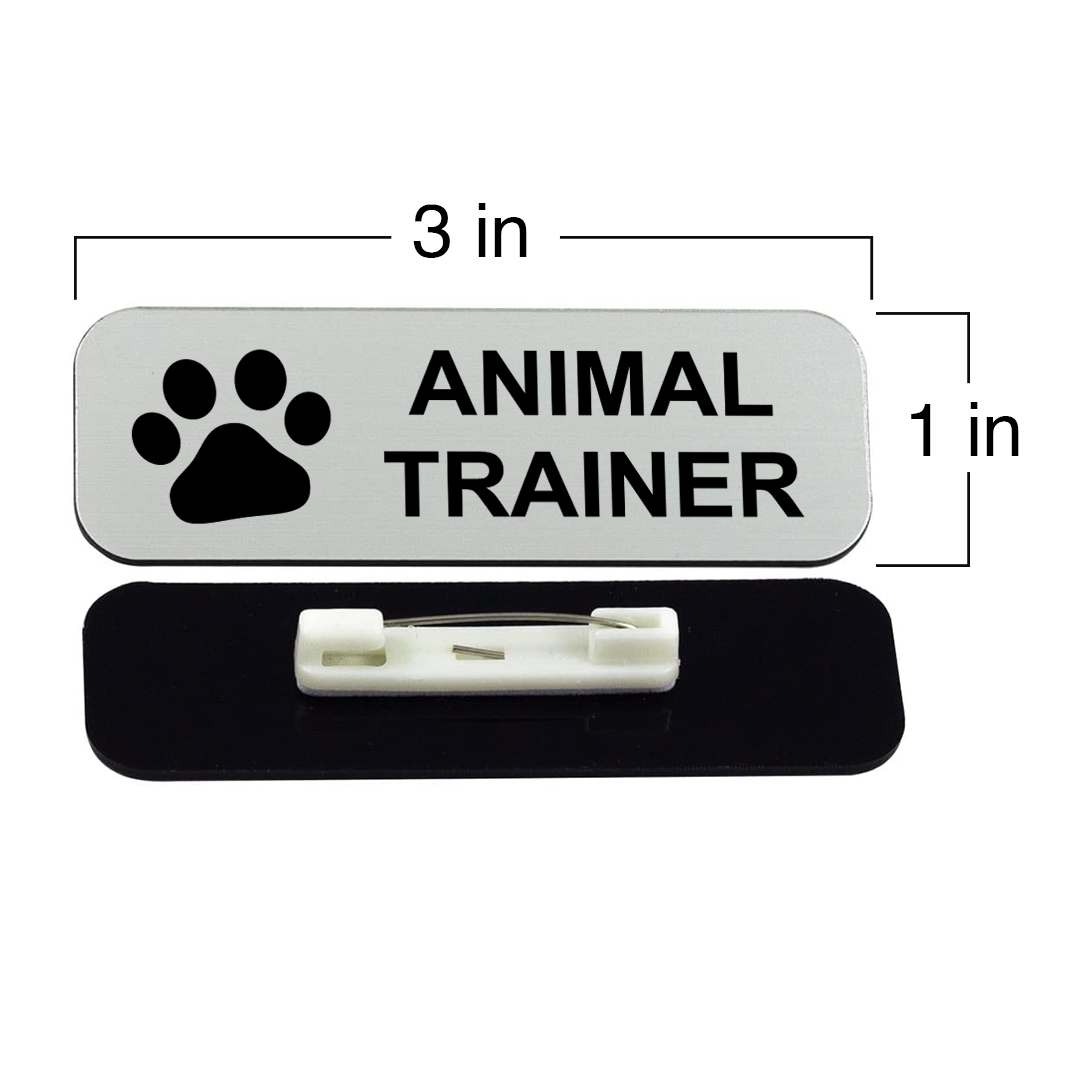 Animal Trainer 1 x 3" Name Tag/Badge, (3 Pack)