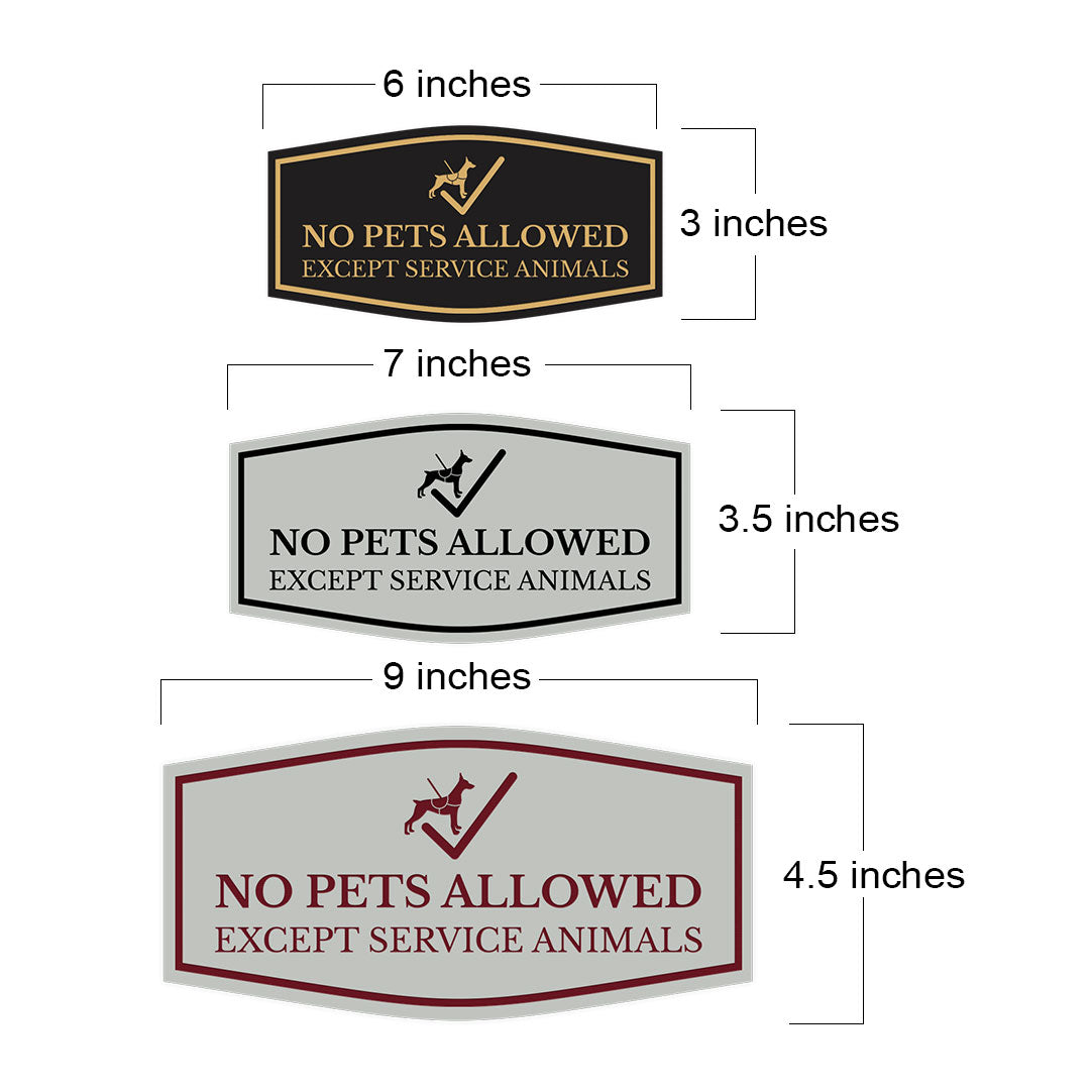 Motto Lita Fancy Paws, No Pets Allowed Except Service Animals Wall or Door Sign