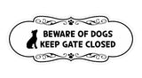Motto Lita Designer Paws, Beware of Dogs Keep Gate Closed Wall or Door Sign