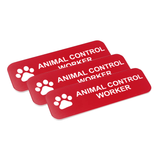 Animal Control Worker 1 x 3" Name Tag/Badge, (3 Pack)