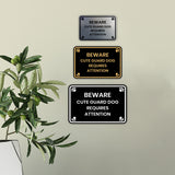Motto Lita Classic Framed Paws, Beware Cute Guard Dog Requires Attention Wall or Door Sign
