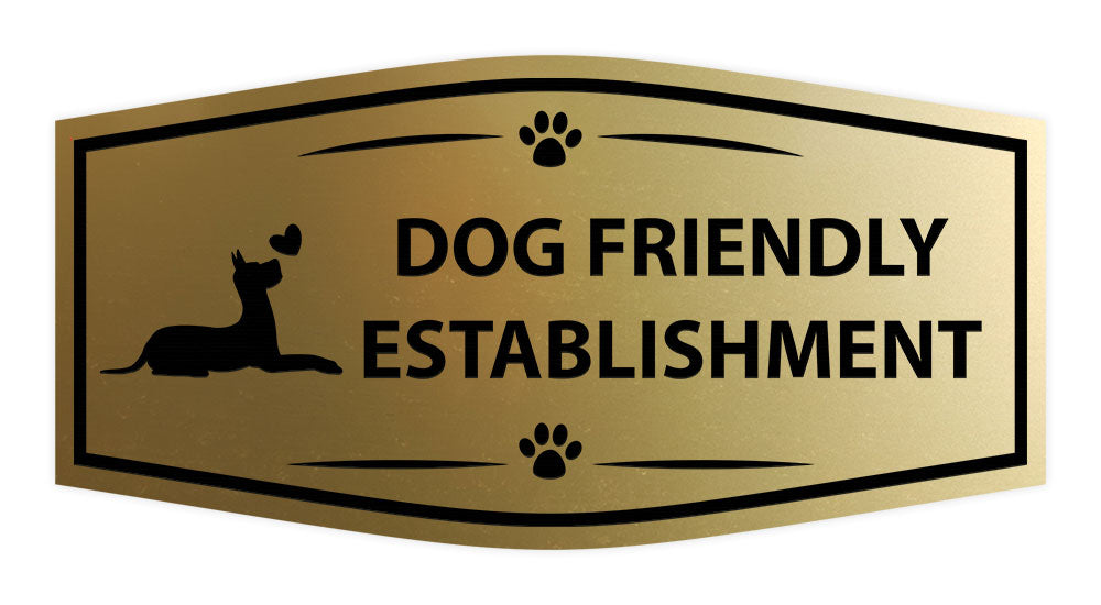 Motto Lita Fancy Paws, Dog Friendly Establishment Wall or Door Sign