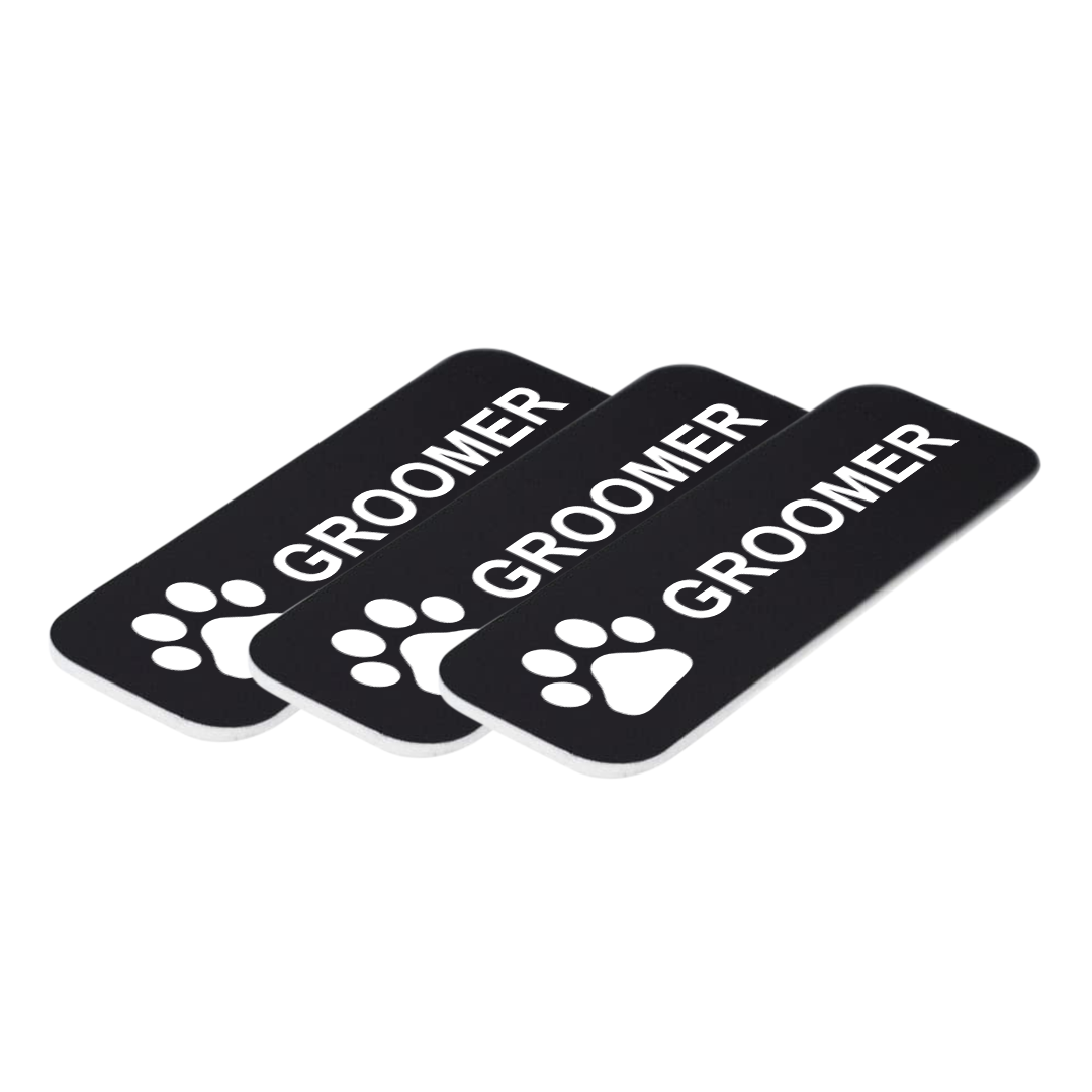 Groomer 1 x 3" Name Tag/Badge, (3 Pack)