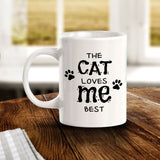 The Cat Loves Me Best 11oz Plastic or Ceramic Coffee Mug | Homely Coffee Cups