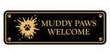 Motto Lita Standard Paws, Muddy Paws Welcome Wall or Door Sign