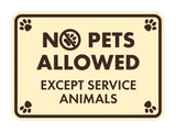 Motto Lita Classic Framed Paws, No Pets Allowed Except Service Animals Wall or Door Sign