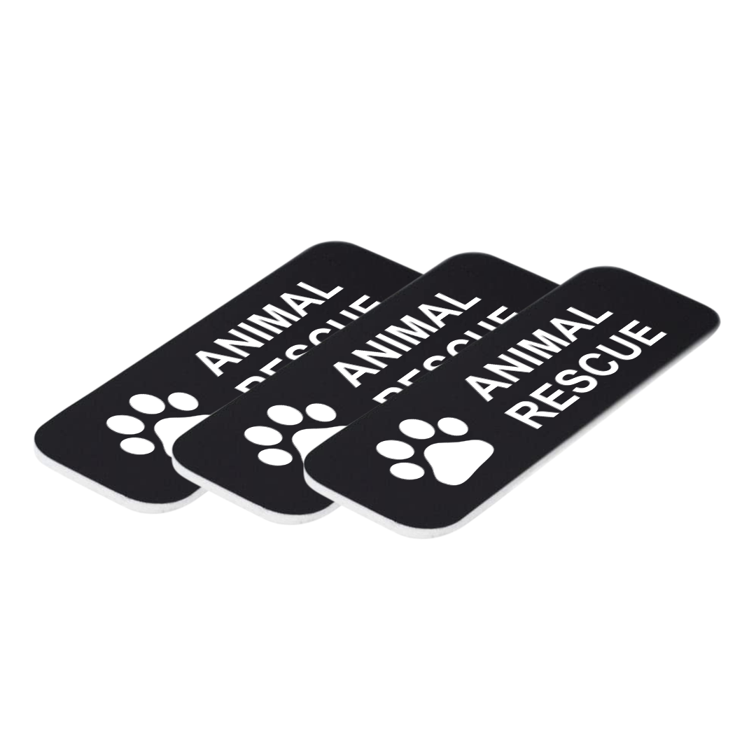 Animal Rescue 1 x 3" Name Tag/Badge, (3 Pack)