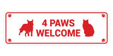Motto Lita Standard Paws, 4 Paws Welcome Wall or Door Sign