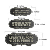 Designer Paws Plus, Levante El Popo De Su Perro Wall or Door Sign | Spanish Colorful Pet Signage