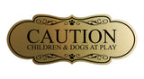 Motto Lita Designer Paws, Caution Children & Dogs at Play Wall or Door Sign