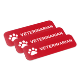 Veterinarian 1 x 3" Name Tag/Badge, (3 Pack)