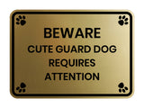 Motto Lita Classic Framed Paws, Beware Cute Guard Dog Requires Attention Wall or Door Sign