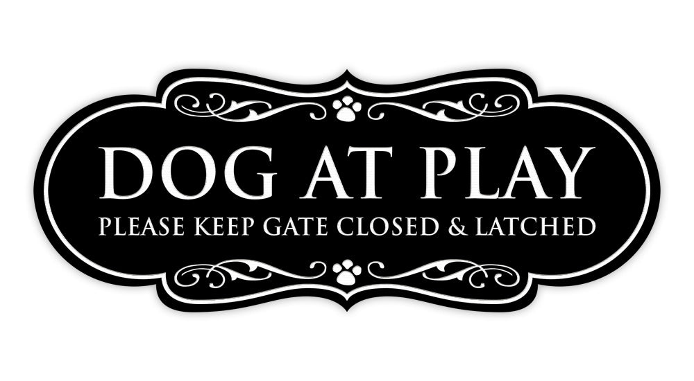 Label. Keep Latched Motto Lita Designer Paws, Dog At Play Please Keep Gate Closed and Latc ...
