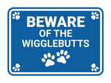 Motto Lita Classic Framed Paws, Beware of the Wigglebutts Wall or Door Sign