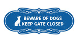 Motto Lita Designer Paws, Beware of Dogs Keep Gate Closed Wall or Door Sign