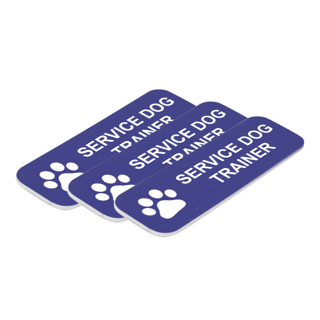Service Dog Trainer 1 x 3" Name Tag/Badge, (3 Pack)