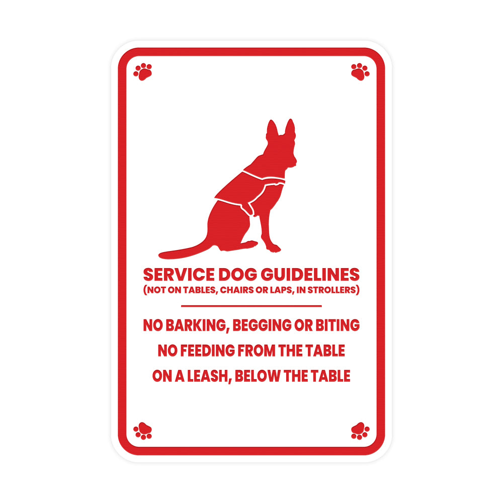 Motto Lita Portrait Round Paws, Service Dog Guidelines Wall or Door Sign