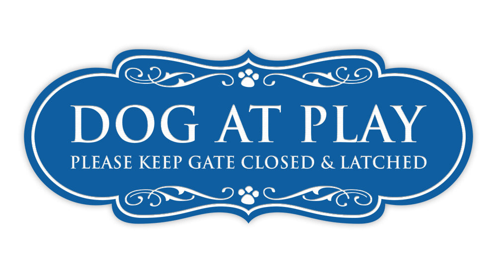 Motto Lita Designer Paws, Dog At Play Please Keep Gate Closed and Latched Wall or Door Sign
