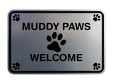 Motto Lita Classic Framed Paws, Muddy Paws Welcome Wall or Door Sign
