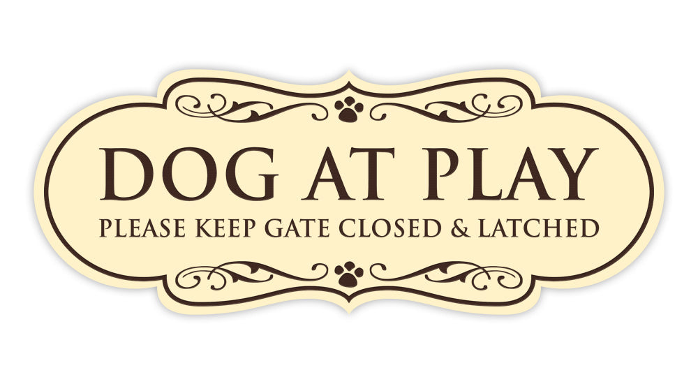Label. Keep Latched Motto Lita Designer Paws, Dog At Play Please Keep Gate Closed and Latc ...