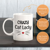 Crazy Cat Lady 11oz Plastic or Ceramic Coffee Mug | Homely Coffee Cups