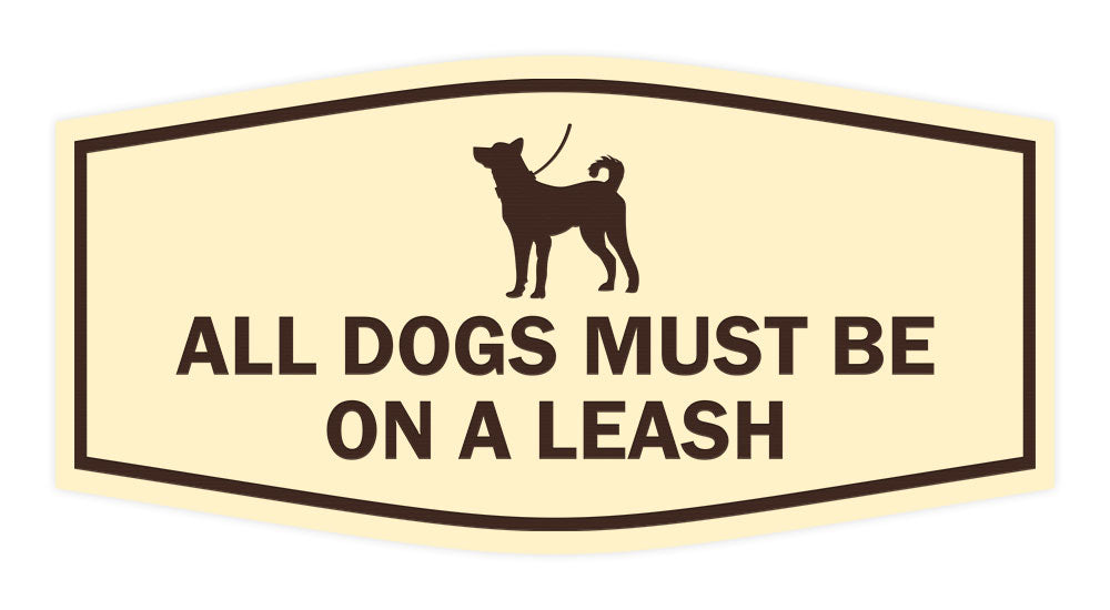 Motto Lita Fancy Paws, All Dogs Must Be On A Leash Wall or Door Sign