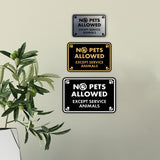 Motto Lita Classic Framed Paws, No Pets Allowed Except Service Animals Wall or Door Sign